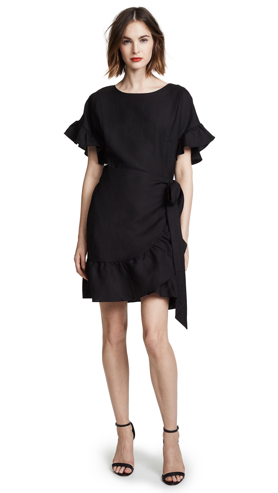 ASTR the Label Linen Ruffle Wrap Dress | Shopbop