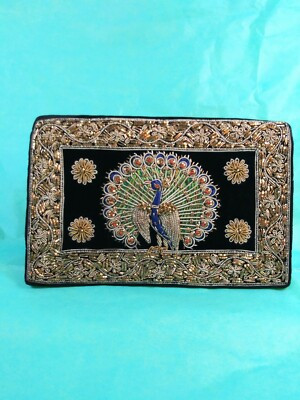 Vintage Hand Beaded Velvet Clutch Peacock Design Made In India Small   | eBay | eBay US