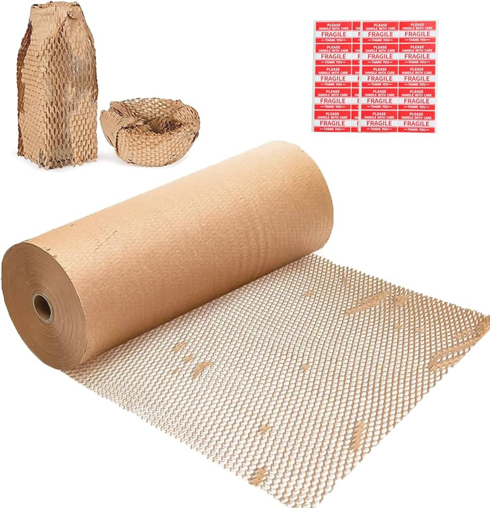 Honeycomb Packing Paper, 12" x 400' Honeycomb Cushioning Wrap Roll for Moving Shipping Packaging ... | Amazon (US)