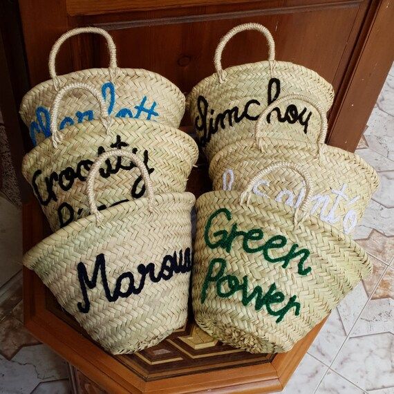 Personalized Straw Basket Customized Straw Bags Bridal | Etsy | Etsy (US)