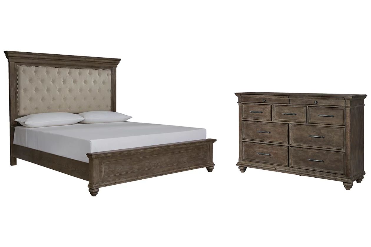 Johnelle Queen Upholstered Panel Bed with Dresser | Ashley Homestore