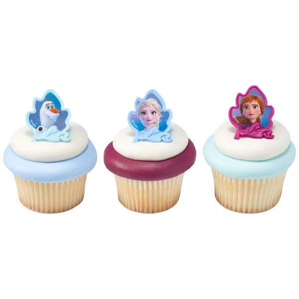 24 Disney Frozen II Elsa, Anna and Olaf Cupcake Rings Toppers | Walmart (US)