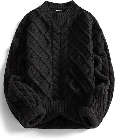 Vamtac Vintage Sweaters Crewneck Cable Knit Sweater Soft Warm Pullover Oversized Chunky Jumper Fa... | Amazon (US)