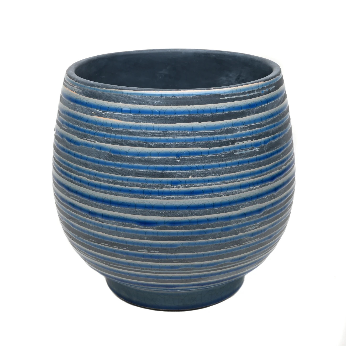 Better Homes & Gardens 12 in Ceramic Lynlee Planter Blue | Walmart (US)