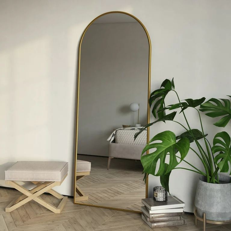 Nadia Modern Arch 70"x28" Floor Mirror | Walmart (US)