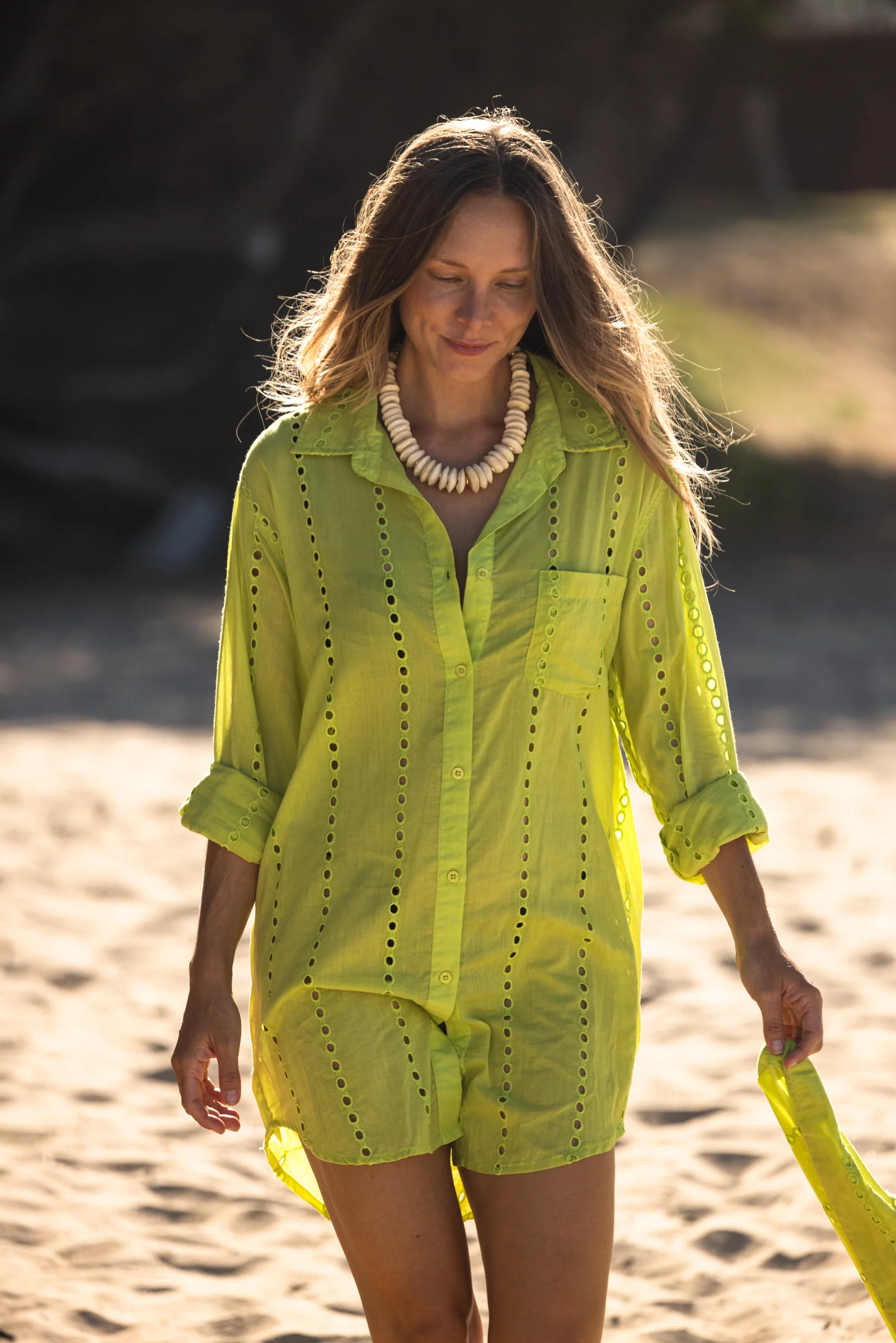 Positano Shirt Dress - Chartreuse | Sitano