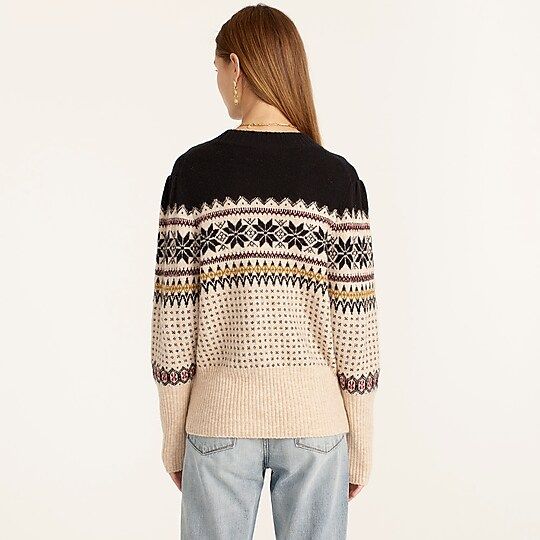 Fair Isle puff-sleeve crewneck sweater in supersoft yarnItem BD040 
 
 
 
 
 There are no reviews... | J.Crew US