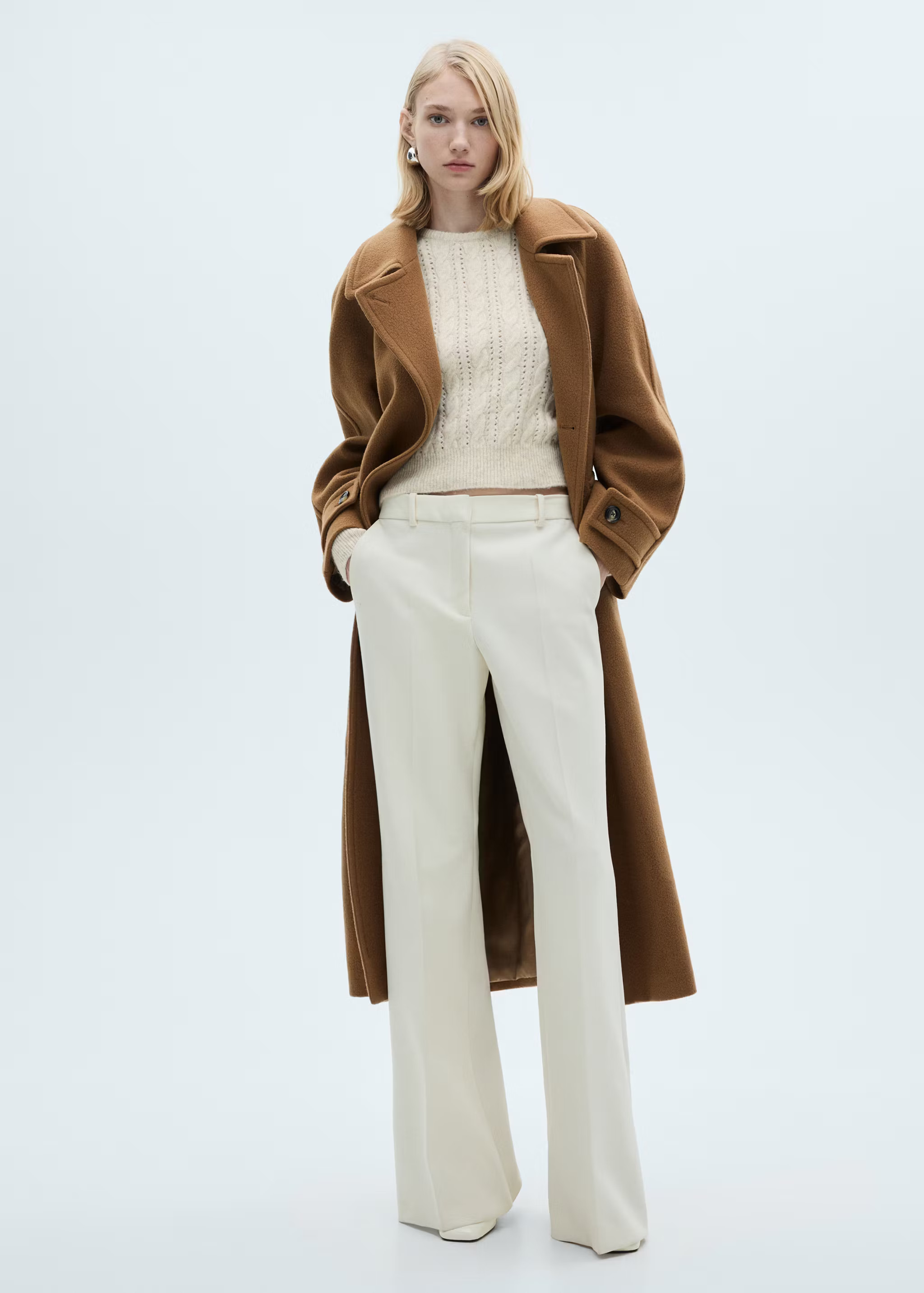 Braided sweater with lace accents | Mango (US/MX/AU)