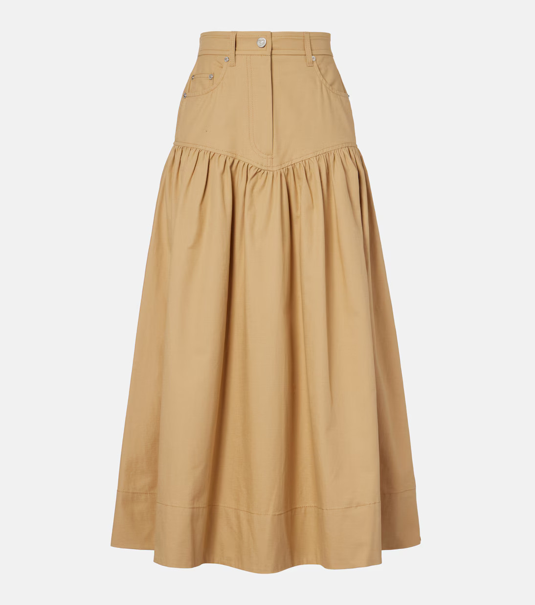Gathered cotton and linen maxi skirt | Mytheresa (US/CA)