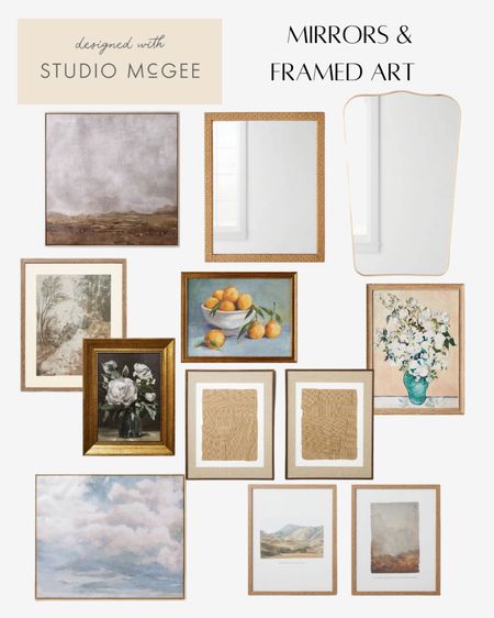 Studio McGee framed art, wall art, framed mirror, wall mirror