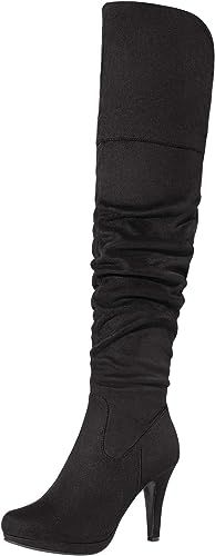 DREAM PAIRS Women's Thigh High Chunky Heel Platform Over The Knee Boots | Amazon (US)