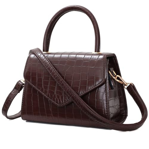 YDSIII Brown Mini Top-Handle Handbag - Crossbody Bag, Cute Clutch for Party Wedding | Amazon (US)