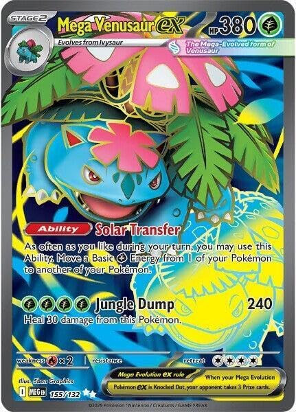 Pokemon - Mega Venusaur ex - 155/132 - ME01: Mega Evolution (MEG) - Ultra Rare - Full Art - Singl... | Amazon (US)