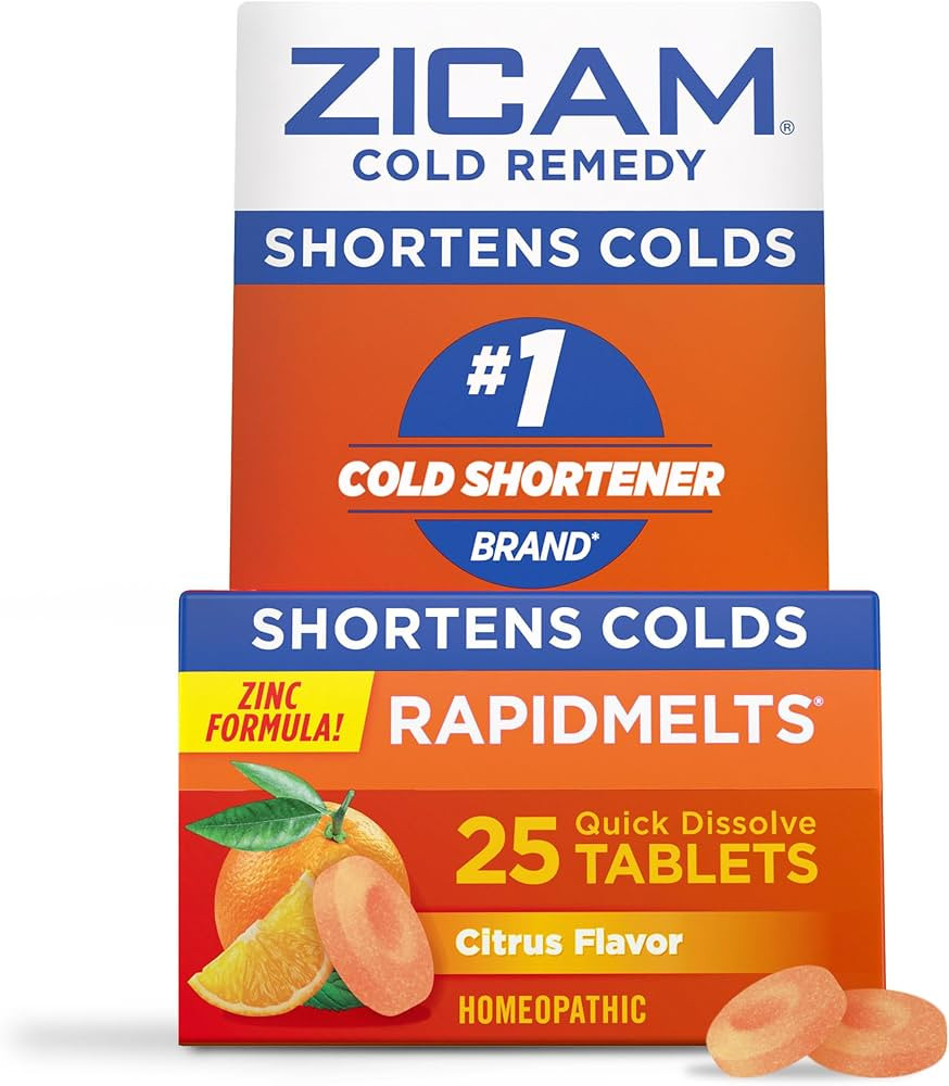Zicam Zinc Cold Remedy RapidMelts,Citrus Flavor, Homeopathic, Pre-Cold Medicine, Shortens Cold Du... | Amazon (US)