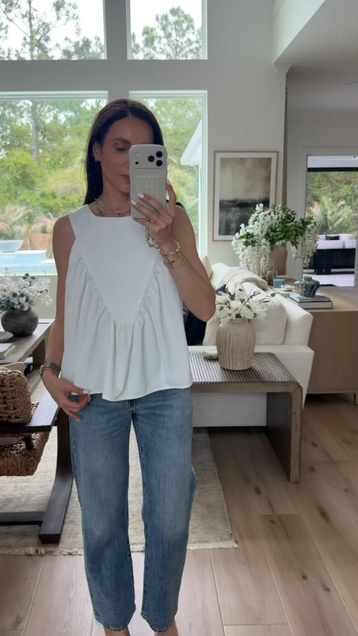 White top from Amazon, amazon vacation clothing, babydoll top, summer tops, spring outfit, anna monteiro, annabrstyle

#LTKOver40 #LTKootd