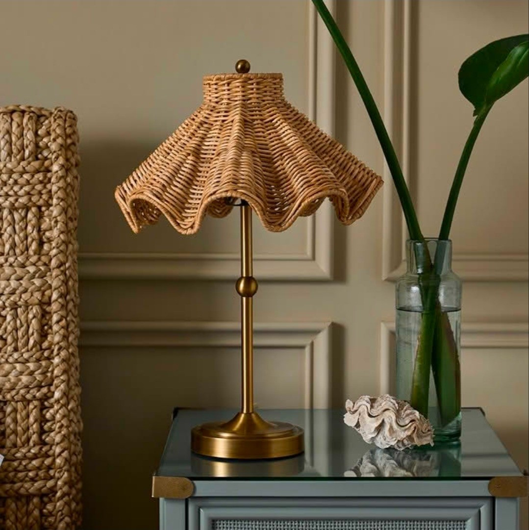This Williams-Sonoma mini table lamp adds the perfect touch of texture with its woven scalloped shade and brass finish.#homedecor #williamssonoma #accentlighting #tablelamp

#LTKHome