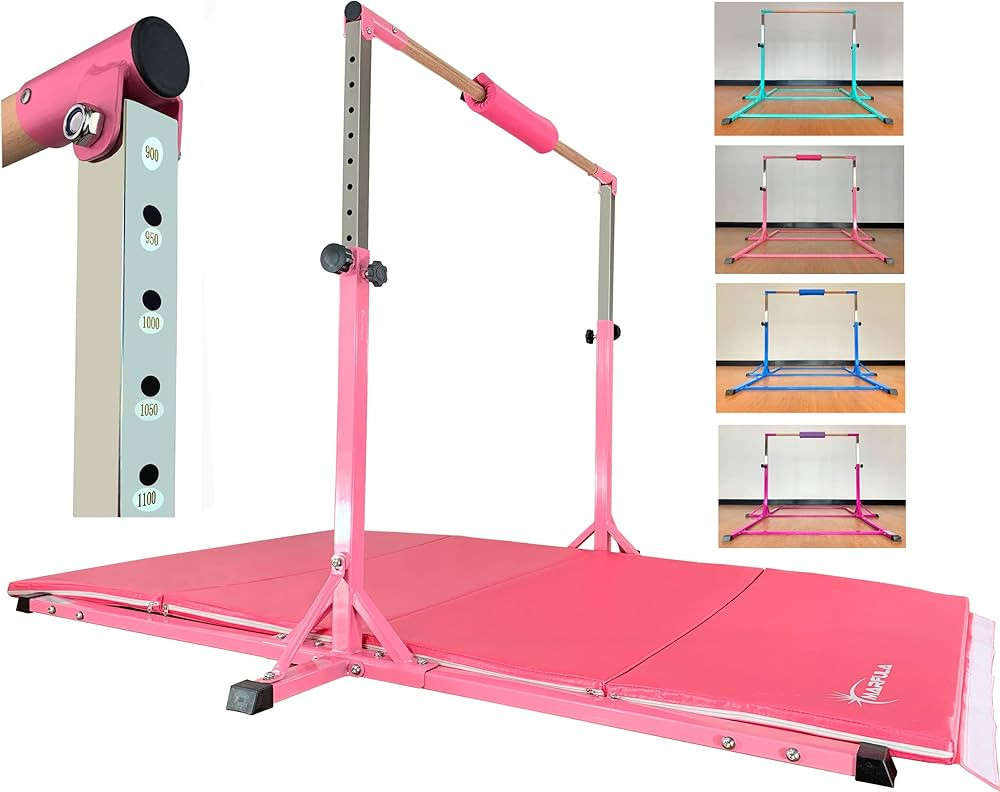 Marfula Gymnastic Bar For Kids and Teenage Ages 3-25, 5 FT / 6 FT Base Length, 5 FT / 6 FT Height... | Amazon (US)