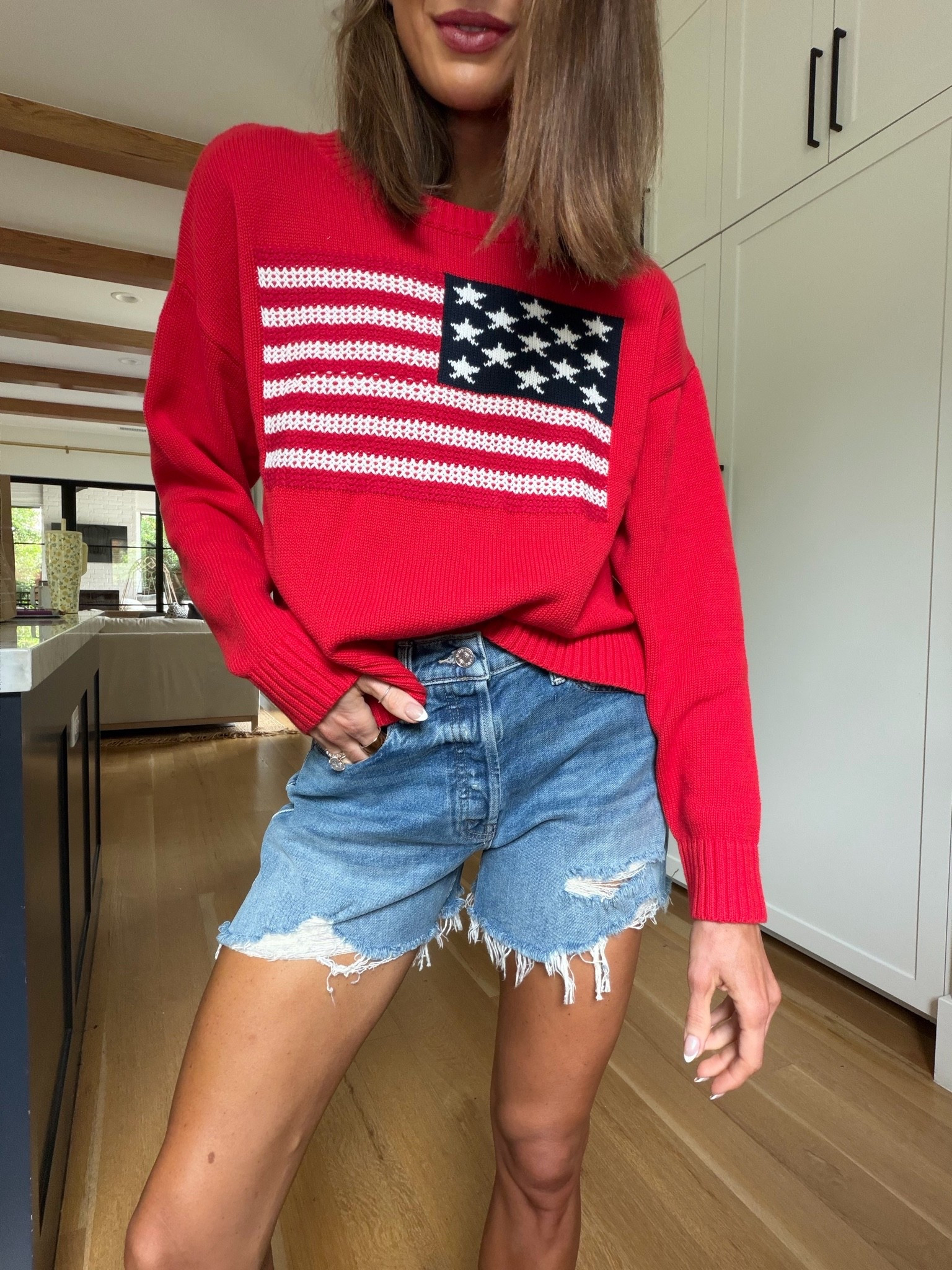 American flag sweater 50% off today! 🇺🇸