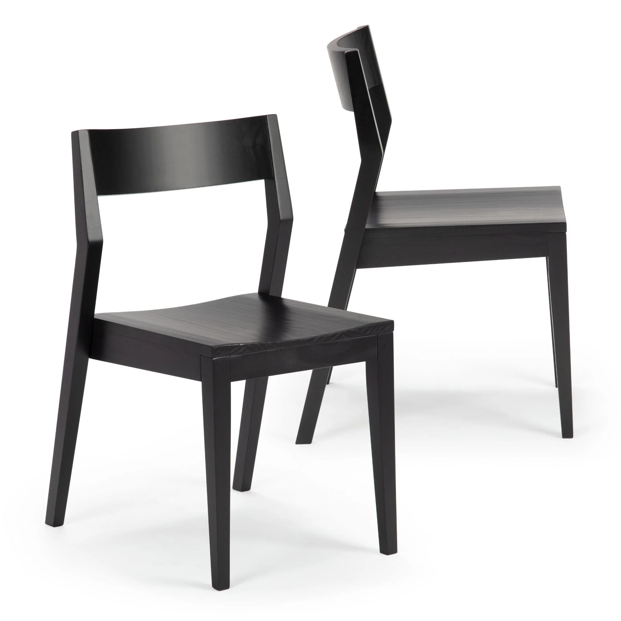 Plank+Beam Modern Dining Chair Set of 2, Wooden Chairsf or Kitchen, Office, Living Room, Black | Walmart (US)