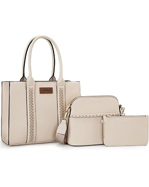 Wrangler 3Pcs Purses for Women Tote Bag Crossbody Handbag Sets with Strap | Amazon (US)