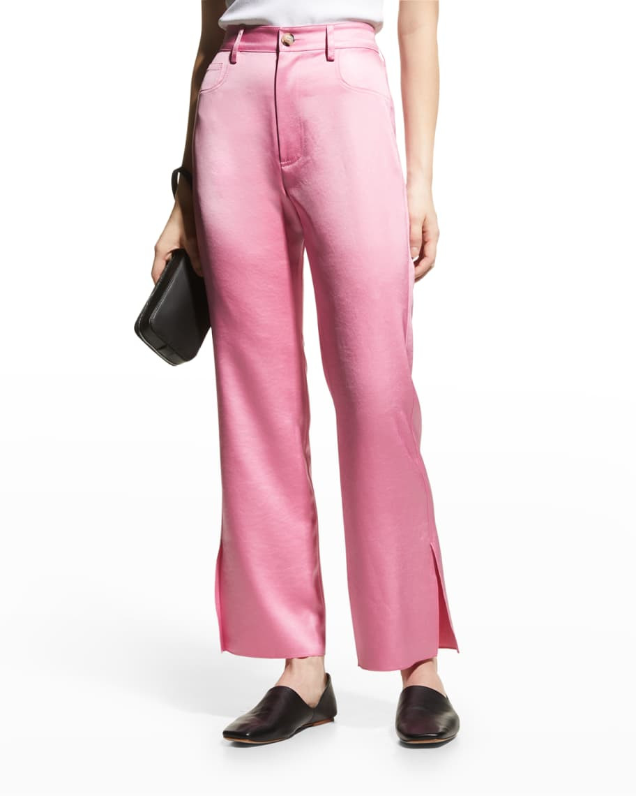 Nanushka Vaeda Flared Satin Pants | Neiman Marcus