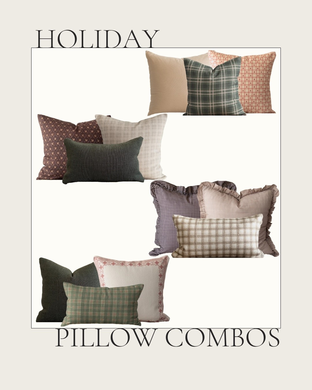 I have been loving simple holiday pillow pairings that feel festive without going overboard. This board has the combos that instantly soften a room and make everything feel a little more inviting for the season. 

#LTKHoliday #LTKSeasonal #LTKHome