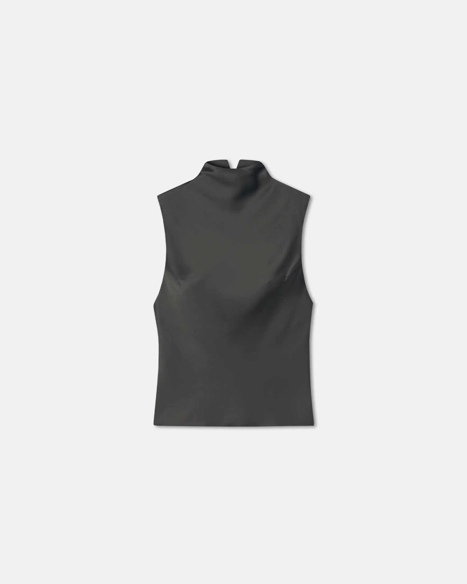 Colson - Slip Satin Turtleneck Top - Dark Green | Nanushka