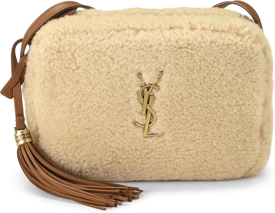 Amazon.com: Yves Saint Laurent, Pre-Loved Beige Shearling Lou Camera Bag, Beige : Luxury Stores | Amazon (US)