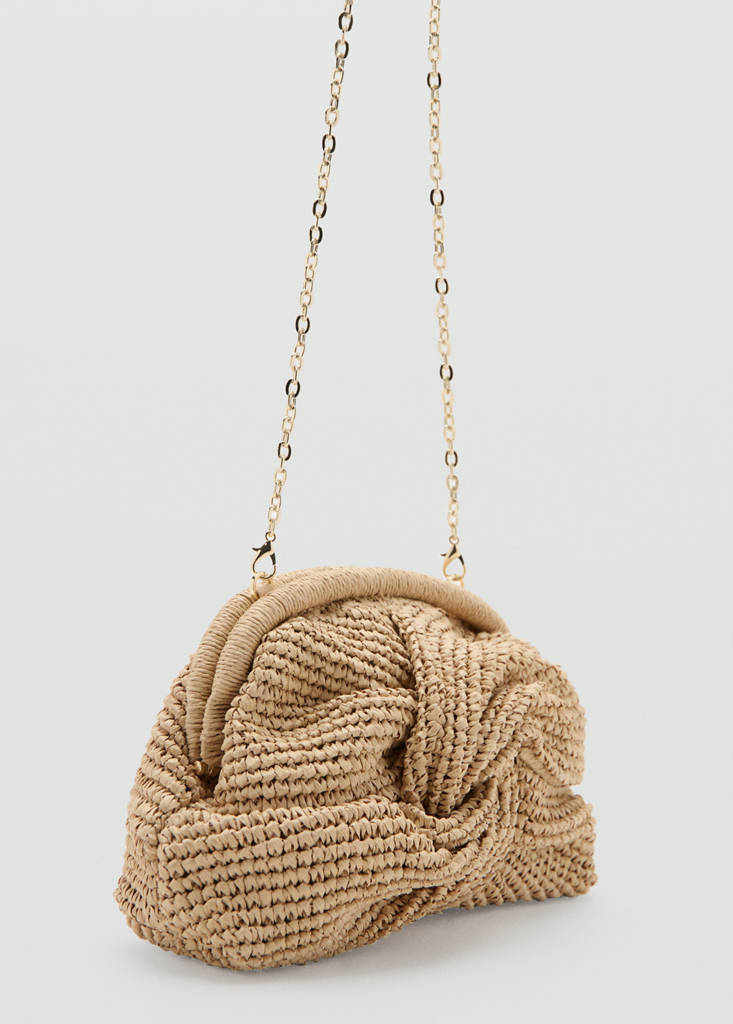 Natural fibre handbag beige - Woman - One size - MANGO | Mango (US/MX/AU)