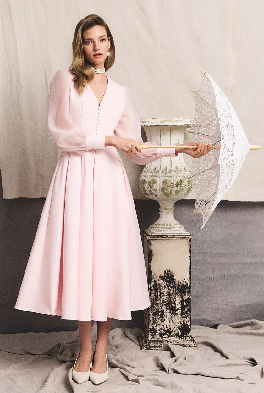 Lucie Dress (Blush Polka Dot) | Holland Cooper