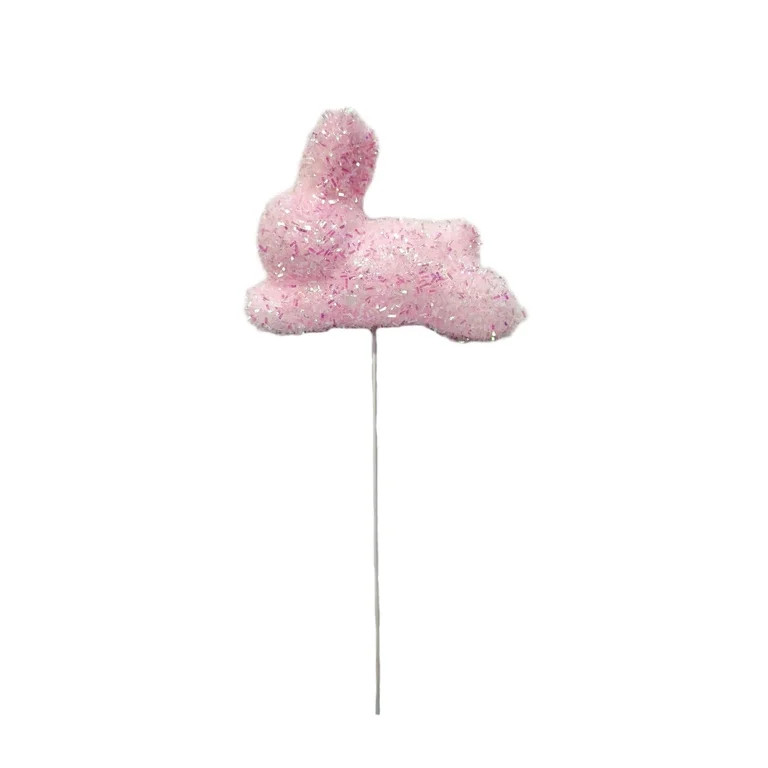Tinsel Bunny Decorative Pick, Pink, 10.5", Easter by Way To Celebrate | Walmart (US)