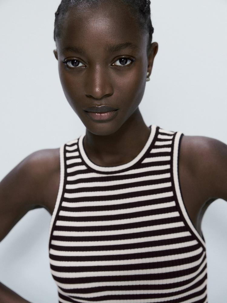 Sleeveless striped top | Massimo Dutti US