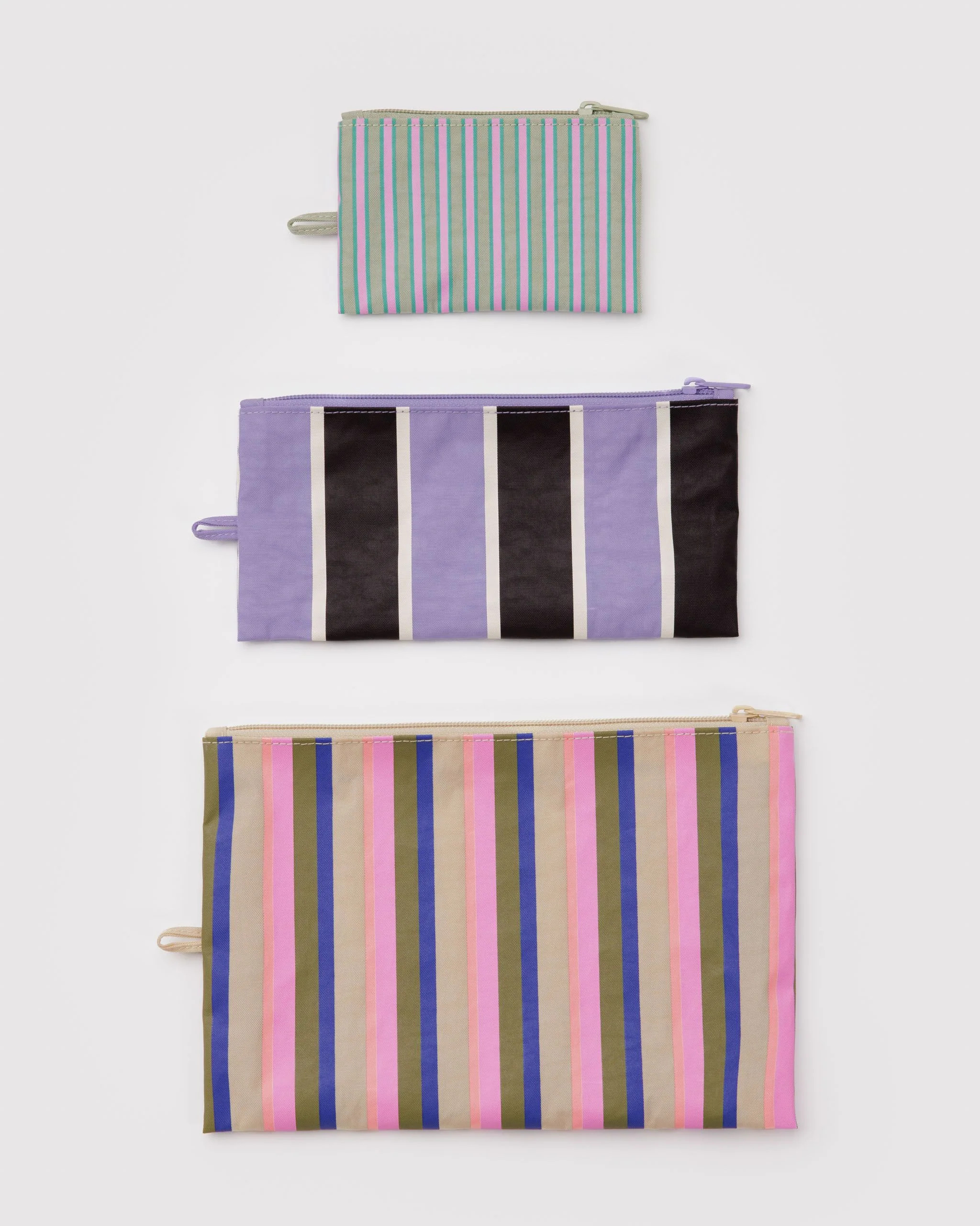 Flat Pouch Set Candy Shop Stripes - Baggu | BAGGU