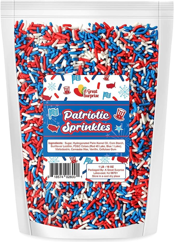 Football Team Spirit Sprinkles - Red White and Blue Game Day Sprinkles - Patriotic Jimmies 1 LB -... | Amazon (US)