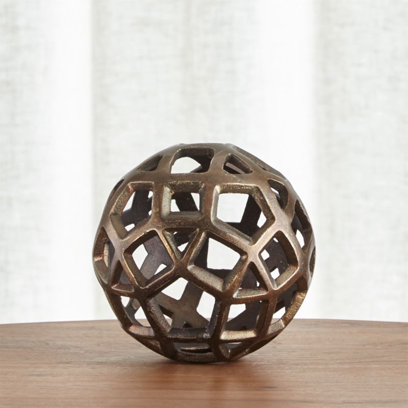 Geo Small Decorative Metal Ball + Reviews | Crate and Barrel | Crate & Barrel