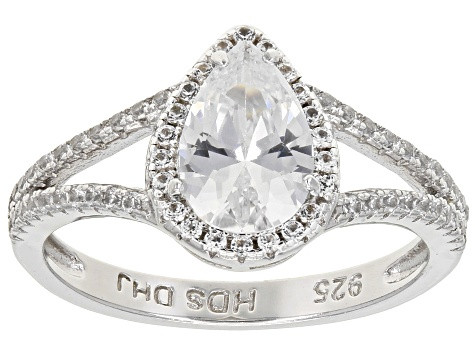 White Lab Created Sapphire Rhodium Over Sterling Silver Ring 1.75ctw - DOK3130 | JTV Jewelry