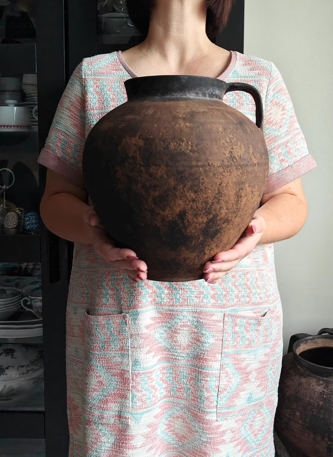 Vintage Clay Pot, Rustic Wabi Sabi Vase, Primitive Decor - Etsy | Etsy (US)