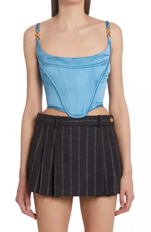 Versace Medusa Corset Enver Satin Crop Top