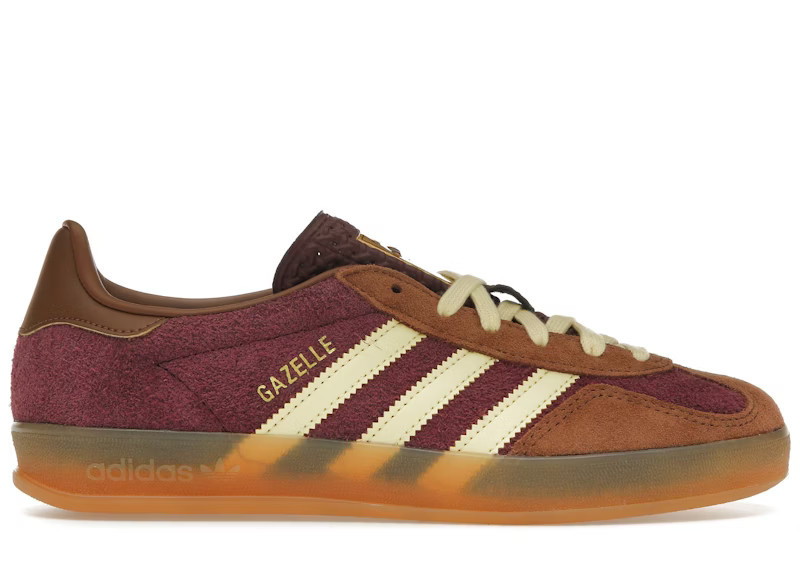 Men's Adidas Gazelle Indoor Sneakers in Maroon/Almost Yellow/Preloved Brown | StockX