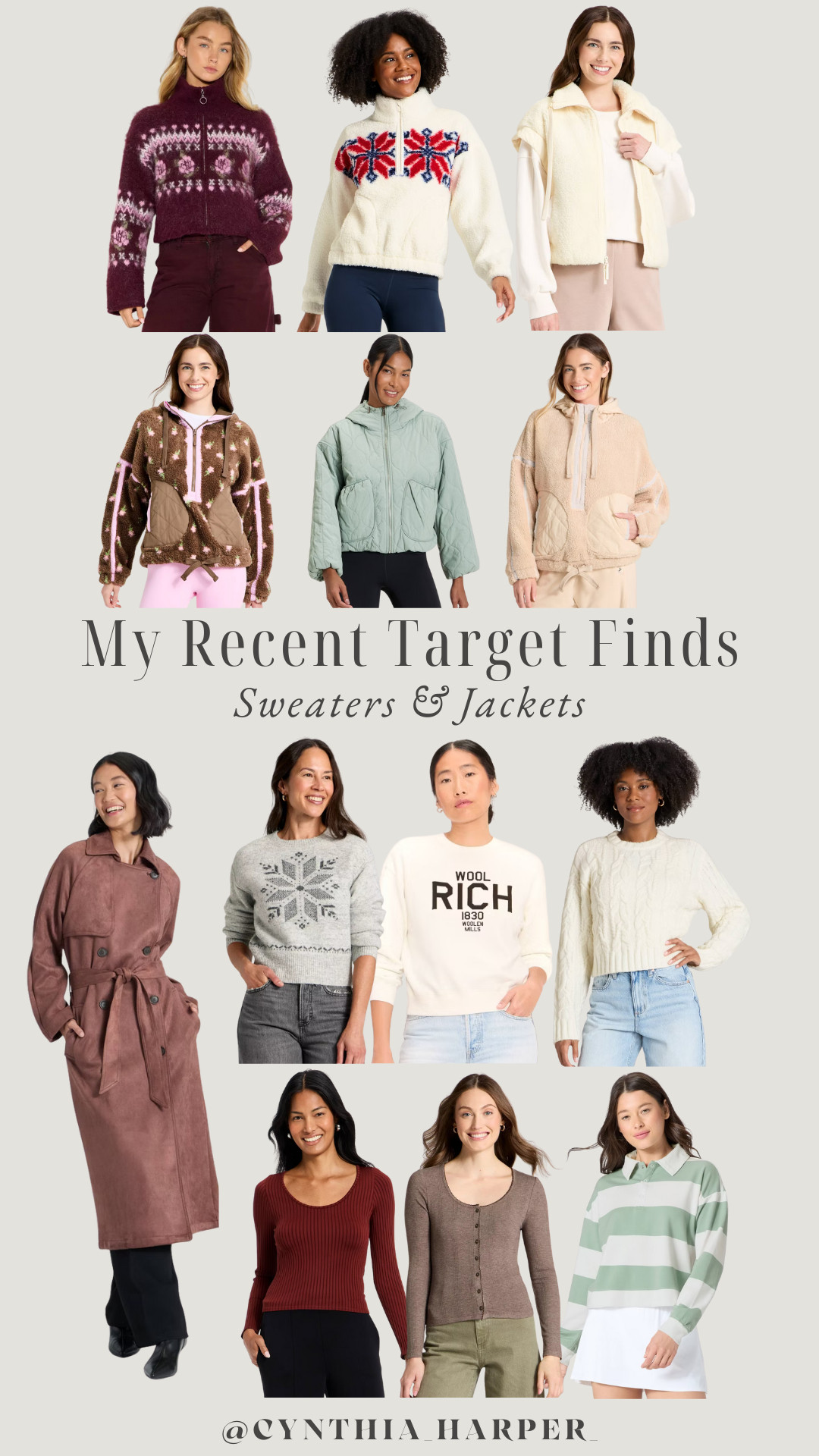 I picked up every single one of these from Target recently and loved them all!

So many great textures and cozy layers for fall — sweaters, sherpas, and lightweight jackets! Perfect for cozy weather! 


#TargetFinds #TargetStyle #FallLayers #LTKFall 

 