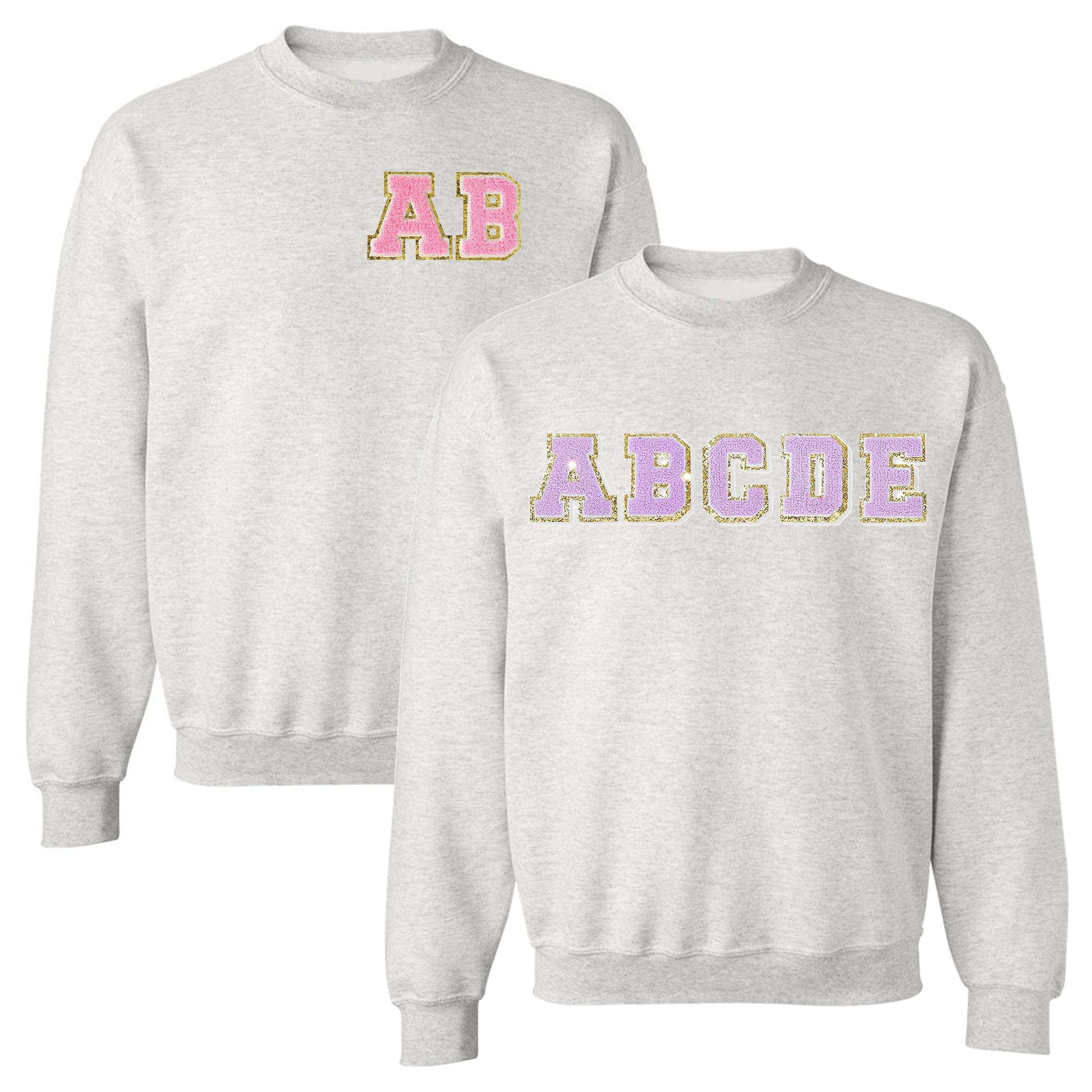 Letter Patch Crewneck Sweatshirt | United Monograms