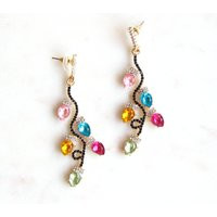 Christmas Light Bulb Rhinestone Earrings - Holiday Earrings, Earrings | Etsy (US)