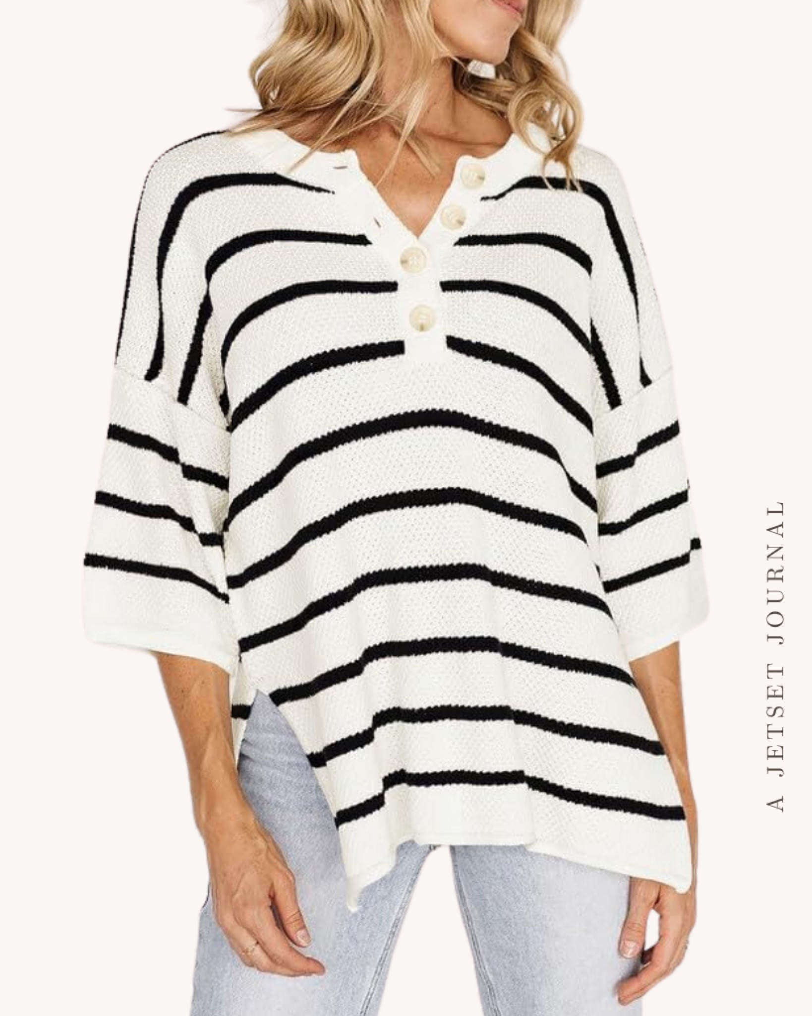 Here's a cute black and white stripe lightweight sweater to add to your summer to fall transition wardrobe

casual top, on the go look, amazon fashion, amazon faves, affordable style, capsule wardrobe

#LTKStyleTip #LTKSeasonal #LTKU