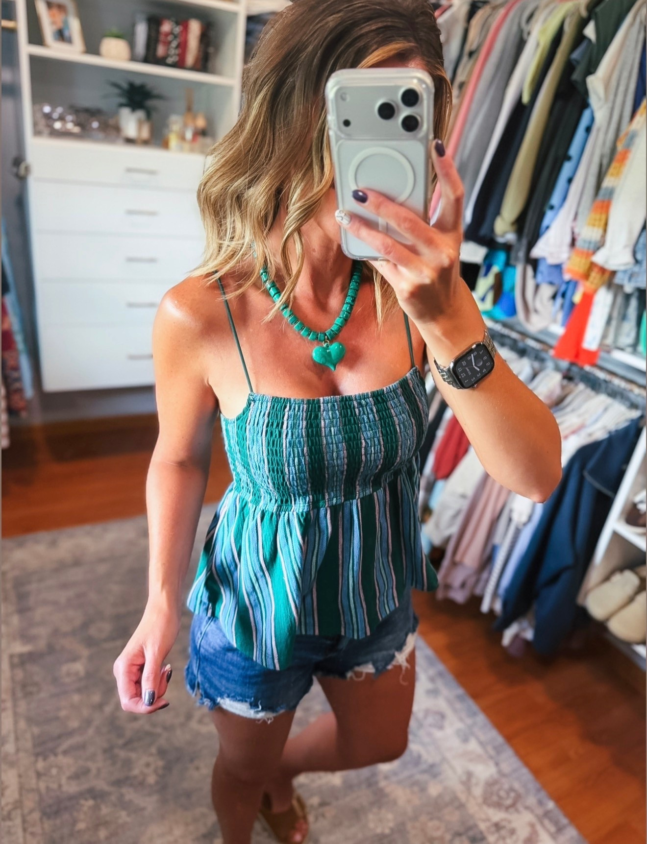 This top is DARLING!! 🩵💚💙
Top/medium
Shorts/ medium
Sandals/ tts

#LTKSeasonal #LTKSaleAlert #LTKOver40