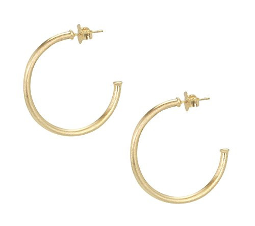 Sheila Fajl Everybody's Favorite Petite 1.5 Inch Tubular Lightweight Hoop Earrings in Brushed Champagne. 18k Gold and 18k Rose Gold Metal Plated | Amazon (US)