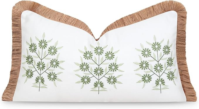 Hofdeco Premium Coastal Patio Indoor Outdoor Lumbar Pillow Cover Only, 12"x20" Water Repellent fo... | Amazon (US)