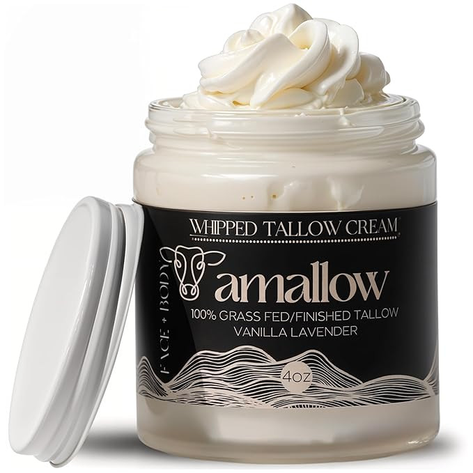 100% Grass Fed Beef Tallow for Skin Care - Face + Body - Whipped Moisturizer - Natural Lotion, 4 ... | Amazon (US)