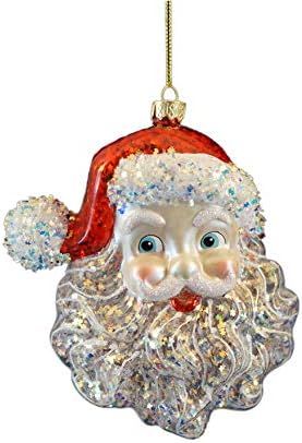 Kurt Adler Santa Claus Head Glass Christmas Tree Ornament T2290 | Amazon (US)