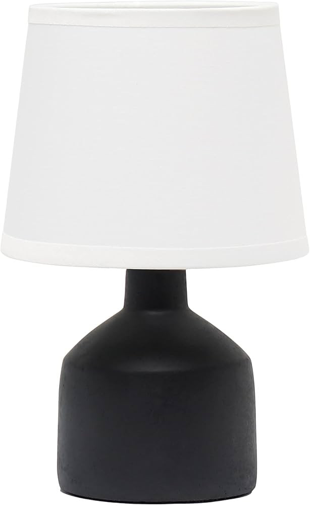 Simple Designs LT2080-BLK Mini Bocksbeutal Concrete Table Lamp, Black | Amazon (US)