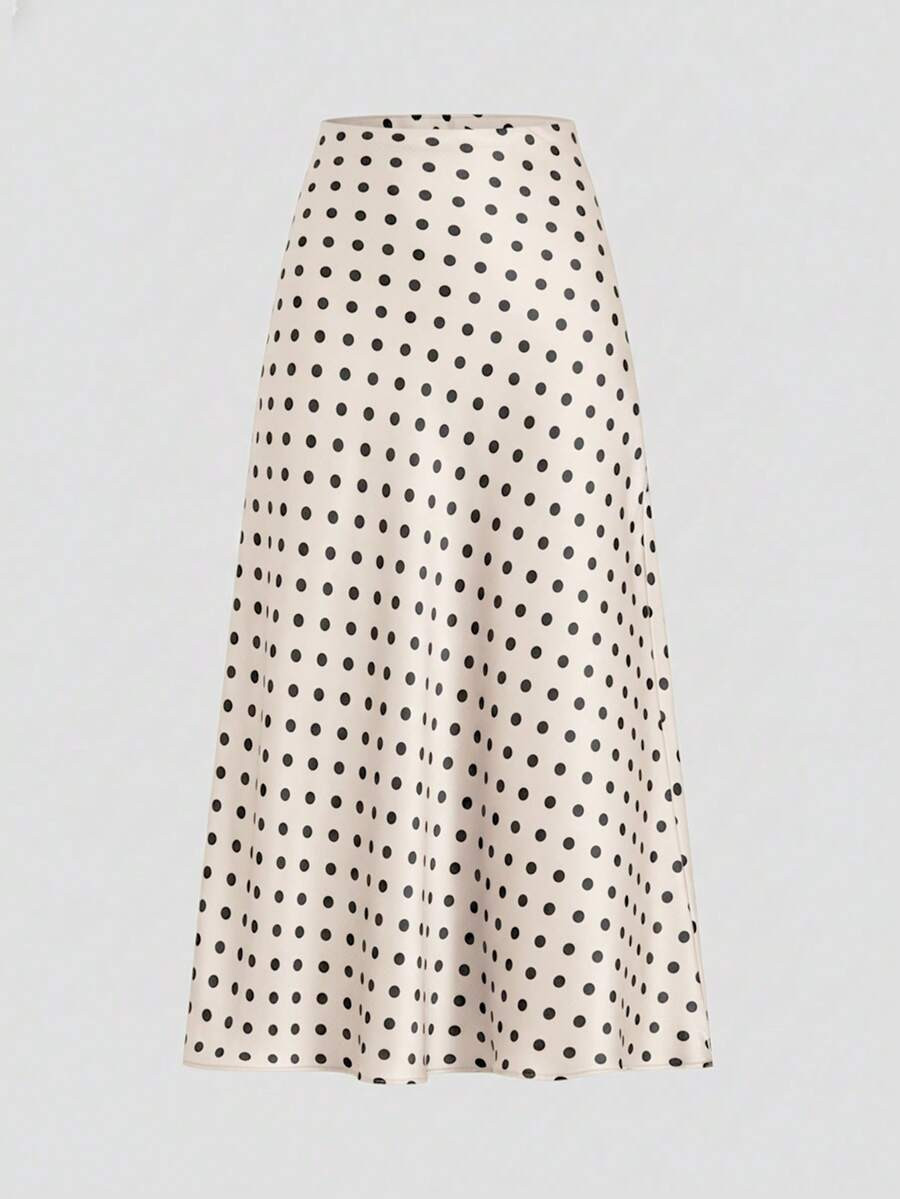 Firerie Women's Retro Elegant Polka Dot Print Vacation Style Skirt,Fall,Fall Clothes For Women,Wi... | SHEIN